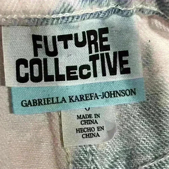 Future Collective Women's High-Rise Midi Denim Skirt Light Wash Size 0 - Picture 6 of 9